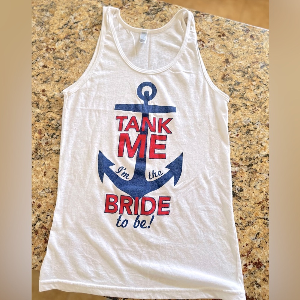 American Apparel Bridal Nautical Tshirt | Tank Me I’m The Bride to be | Small
